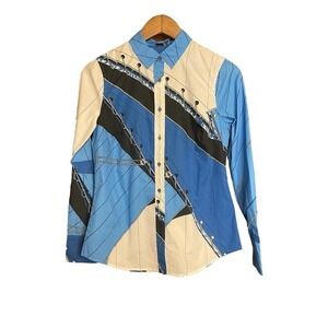 J CREW NWT COTTON POPLIN SLIM PERFECT SHIRT IN RATTI® REGATTA PRINT Size 2